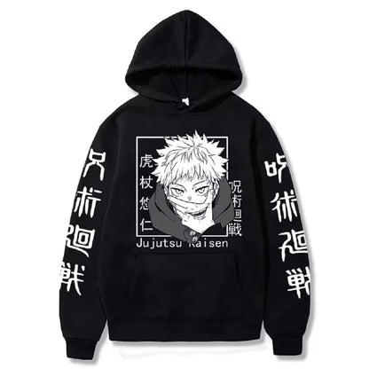 Latest anime printed hoodie spell battle hoodie Harajuku autumn and winter streetwear tiger cane Yuren casual hoodie