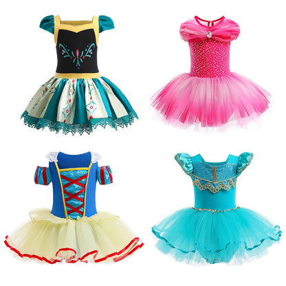 Round Yuan Girl Ballet Practice Dress Party Fancy TUTU Dress Elsa Anna Belle Alice Colorful Clothes Baby Girl Party Costumes