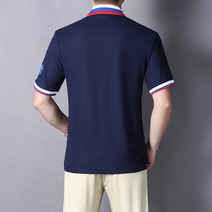 Men's polo shirt New Zealand Pacific Ocean cotton embroidery stitching color classic fashion original design pure cotton quality