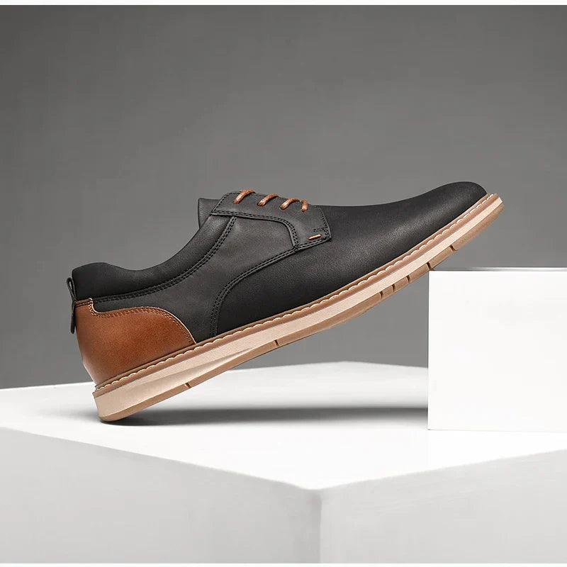 Shoes For Men Spring/Summer Pu Leather Breathable Casual Shoes Lace up Office Style Business Men's Sneaker