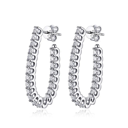 Trendy Real D Color Full 2.2mm 0.04CT Moissanite Hoop Earrings For Women S925 Silver Plated 18K Gold Diamond Earring