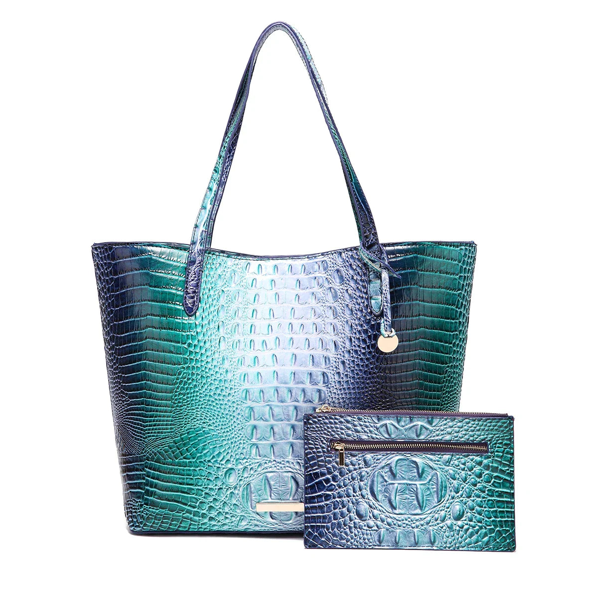 Leather Fashion Two Piece Crocodile Pattern Single Shoulder Tote Bag