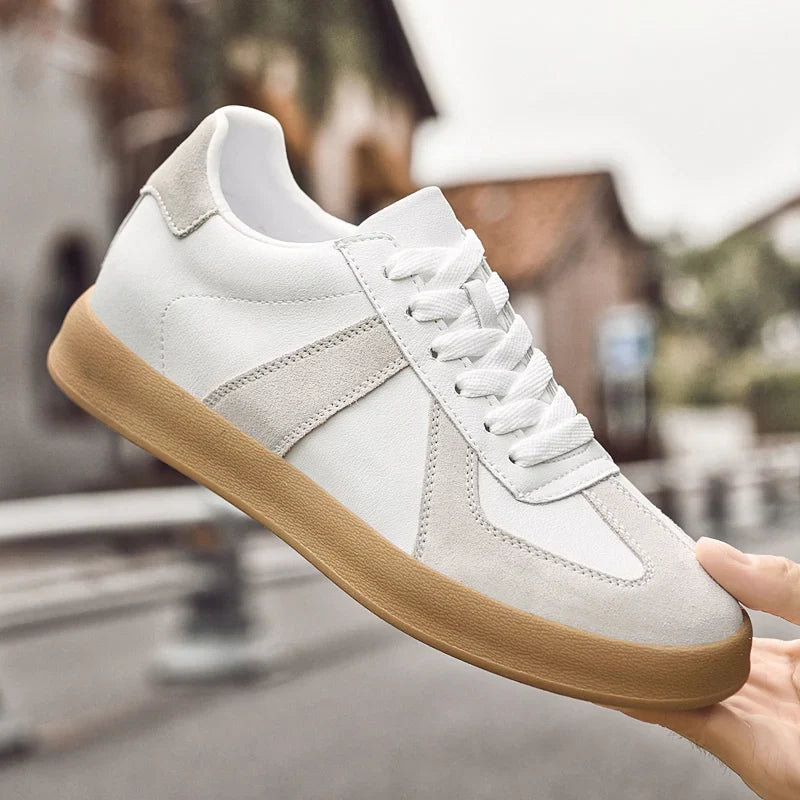 Invisible Height-Increasing Shoes 8cm German Training Shoes for Men, Summer Breathable Casual Sneakers, Genuine Leather Retro Versatile Forrest Gump Shoes 6cm