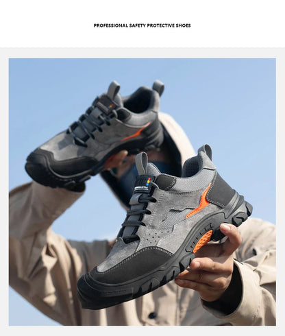 Men Safety Shoes Steel Toe Security Protection Work Boots Fashion Working Sneakers Anti-Smash Anti-puncture Indestructible Shoes