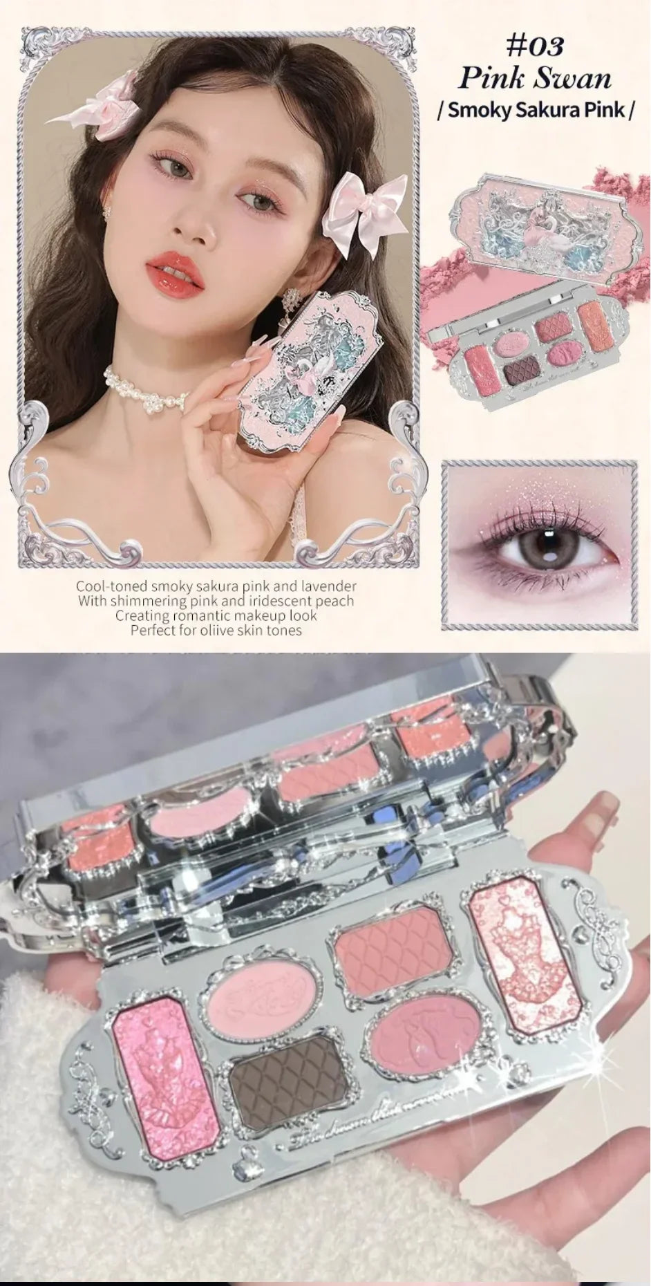 Makeup Set Box Full Swan Bear Garden Collection Embossed Blush Shine Lipstick Kit Foundation  All in Maquiagem Kit
