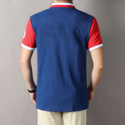 Men's polo shirt Paris France embroidery stitching color contrast classic fashion original design polo collar pure cotton