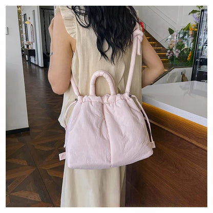 Women's Casual Single-shoulder Bag Large Capacity Nylon Backpack Women's Down Cotton Winter Tote Bag Portable Makeup Handbag
