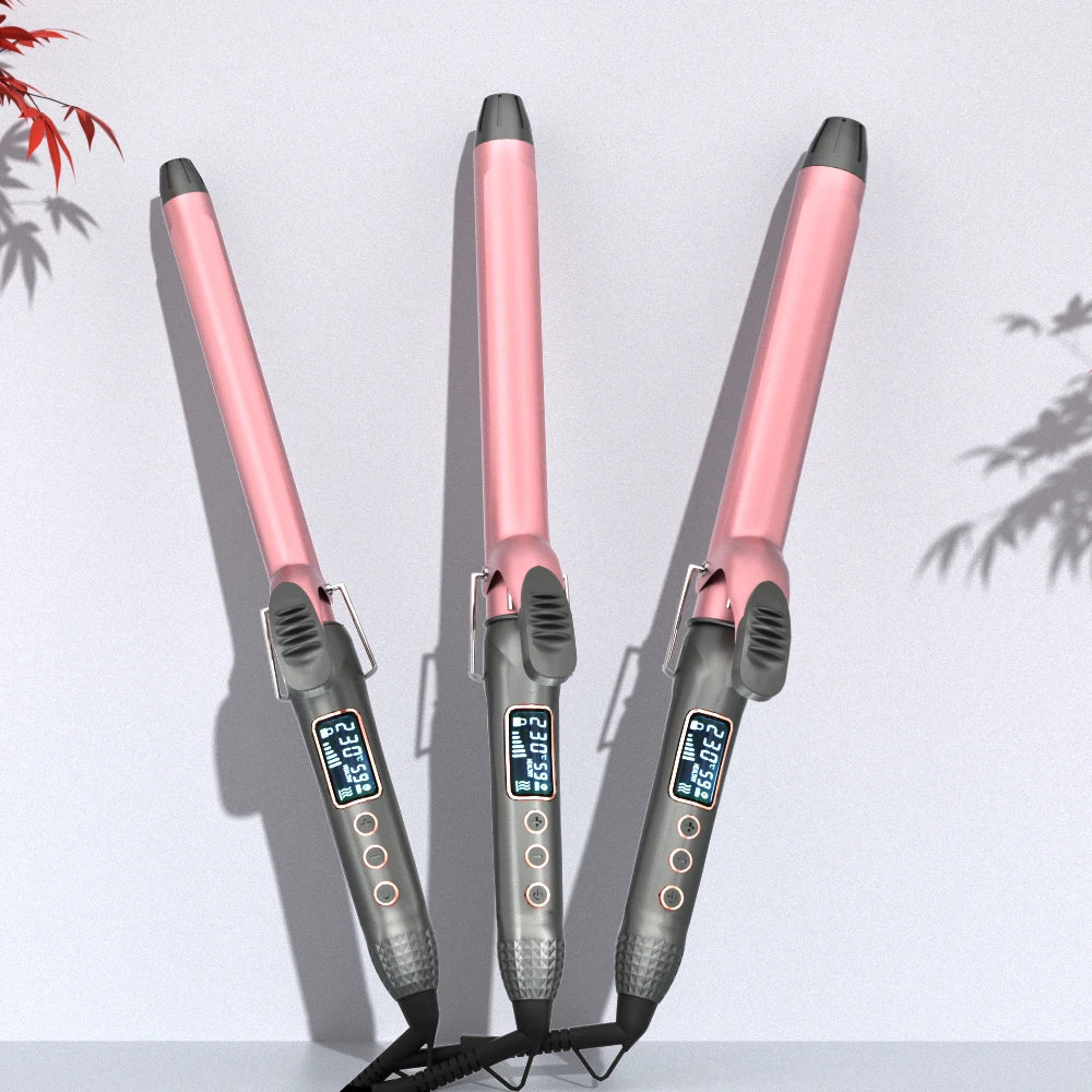 1pcs 19/25/32/38 MM Professional Hair Curler Wave Ceramic Coated Plate PTC Heater LCD Display Curling iron