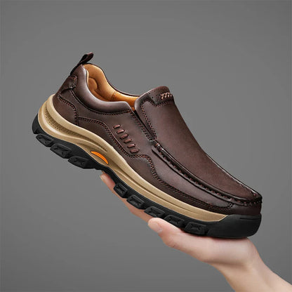 Men's Hand-Stitched Fashion Loafers, Solid Color Low-Top Casual Shoes, Simple Trendy Slip-On Sneakers, Men's Shoes for All Seasons, Daily Office Business Shoes, Large Size Men's Shoes