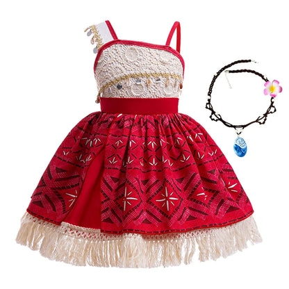 New Movie Moano 2 Girl Dress 2026 Halloween Party Ocean Adventure Costume Princess Clothes Children Vaiana Outfit Dress