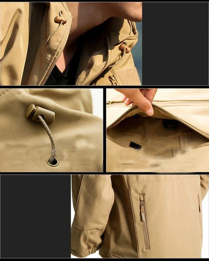 Winter Autumn Fleece Men Jacket Tactical Waterproof Suit Outdoor Fishing Hiking Camping Tracksuits Coat Thermal Suit