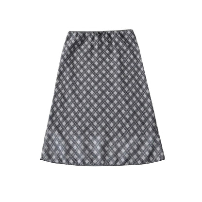 Sexy Slimming High Waist f-length Skirt Sweet Spicy Girl Faionable Versatile Outerwear A-line  Skirt for Women