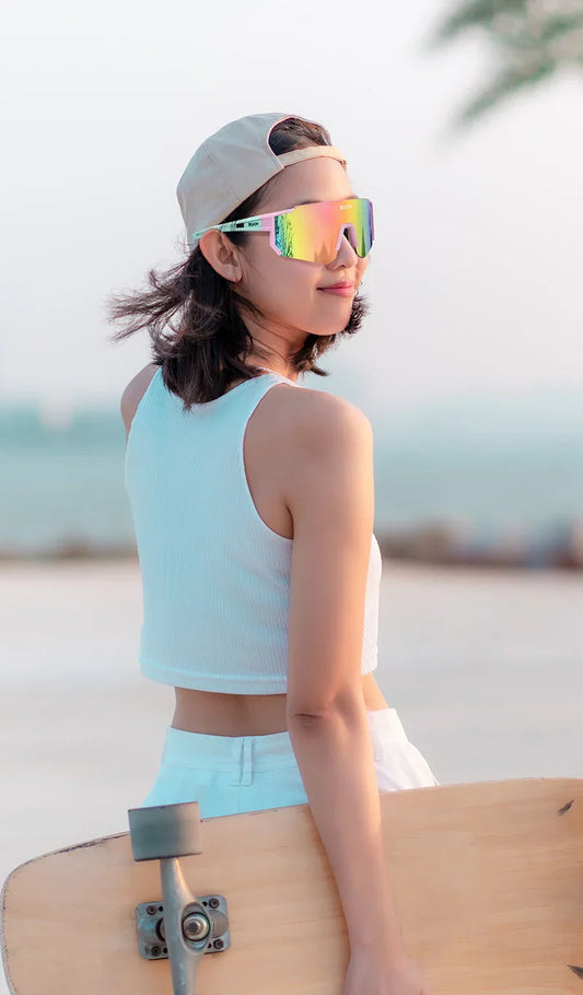 Women Sports Sunglasses Pink Fashion Cycling Glassesfor Men Street Shades Driving UV400 Bike Bicycle Hiking Golf  Baseball