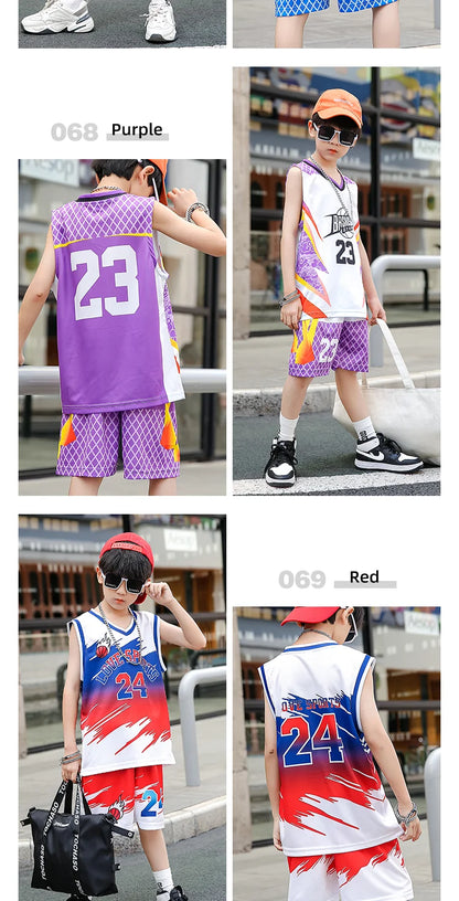 Children Team Training Uniform Kids Basketball Jersey Quick-drying Boy and Girls Comfortable Shirt  Child Sportswear Tracksuits