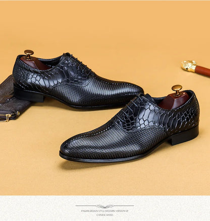 Italian Men Oxford Shoes Genuine Leather Lace Up Luxury Black Brown Mens Dress Shoes Office Business Wedding Formal Shoes Men