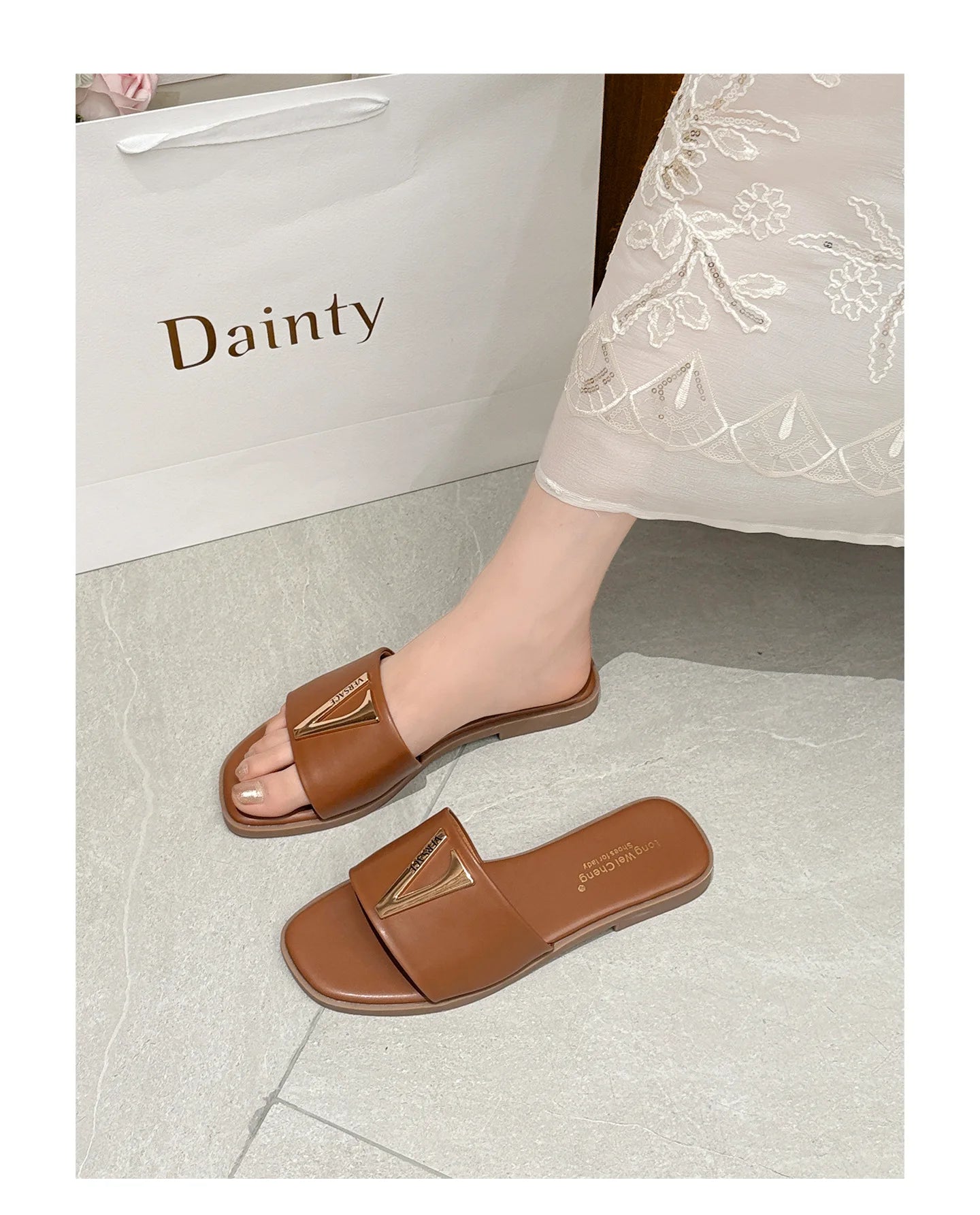 High Quality PU Purses And Sandals Sets Flat Shoes And Bag Set Matching Handbags For Women Slippers Flip Flops Women Shoes