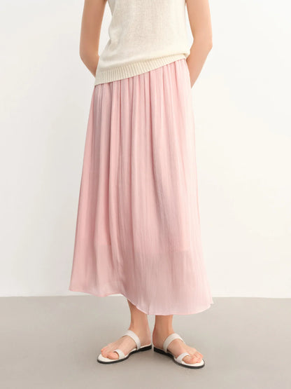 Plus-Size Women's Lightweight Flowing A-Line Skirt - 2025 Summer New Fashionable Commute Long Dress 25DS82792