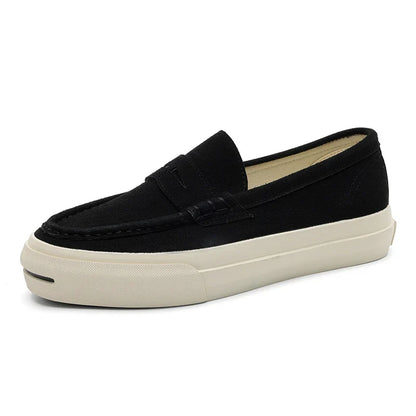 Men's Vulcanized Shoes: Niche, Light Luxury, Solid Color, Retro Style, Flat Heel, Split-on, Lazy Soft-soled Casual Walking Shoes