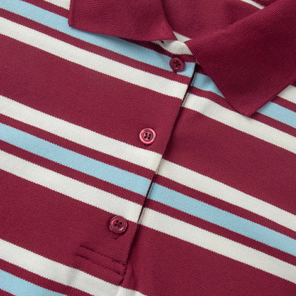 Autumn Casual Stripes Contrast Long-sleeved T-shirt Women Button Lapel Polo Shirt Tshirts New Streetwear Retro Chic Tops 2025
