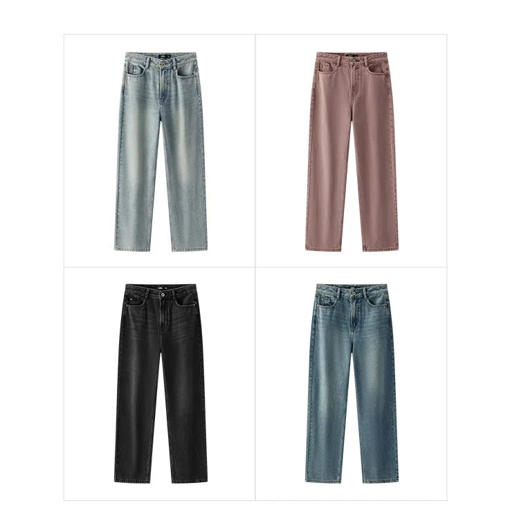 Semir Jeans Women Vintage Long Trousers 2025 New Spring Wide-leg Trousers Comfortable Soft Versatile Trousers