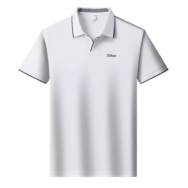 New Brand Men's Summer Short Sleeve Polo Shirt Lapel Exquisite Print Short Sleeve T-Shirt Fashion Casual Business Men's Clothing