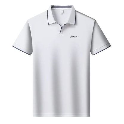 New Brand Men's Summer Short Sleeve Polo Shirt Lapel Exquisite Print Short Sleeve T-Shirt Fashion Casual Business Men's Clothing