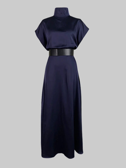 Party Elegant Long Dresses Women Clothing 2025 New in Tied Waist High Neck Holidy Formal Evening Maxi Dresses for Woman