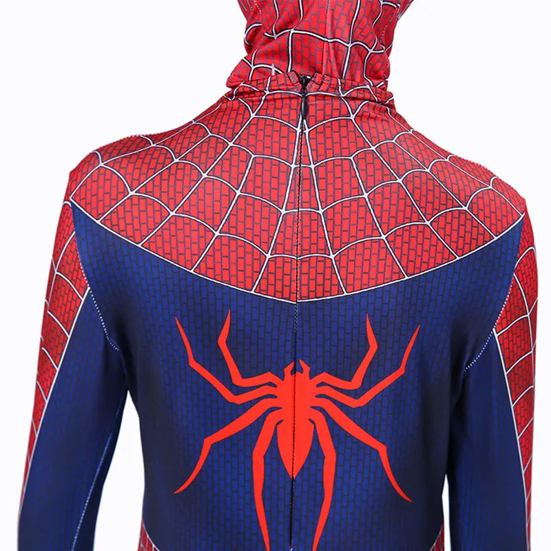 New Remy Jumpsuit with Halloween Superhero Web Spider Mask Costume for Boys Girls Soft Breathable Fabric Party Dress Up Cosplay