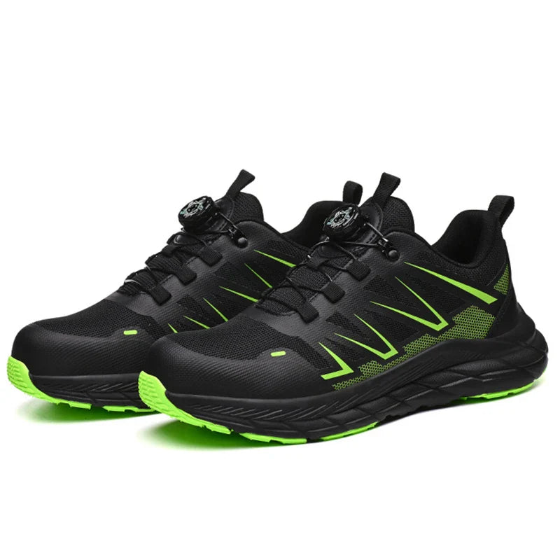 New Rotating Button Safety Shoes Men Security Protective Shoes Men Anti-smash Anti-puncture Work Shoes Fashion Men Sport Shoes