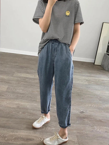 Woman Casual Loose Baggy Denim Harem Pants