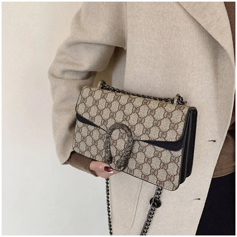 2025 New Trendy Fashion Dionysus Bag Vintage Print Mini Shoulder Crossbody Chain Bag for Women