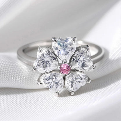 14K Plated 6 Gems Moissanite Rings for Women Luxury Wedding Lab Diamond Pure 925 Silver Band Fine Jewelry Female Ring GRA