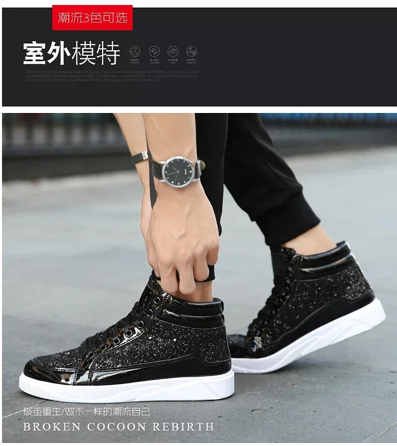 Mens Casual Shoes Non-slip Sports Outsole  Light High-top Men Fashion Boots Wear-resistant Male Sneakers 48