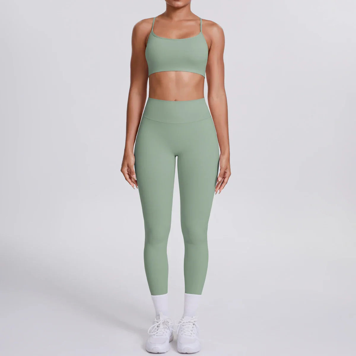 Yoga Suit Sports Set Gym Seamless High Impact Sports Bra Women's High Waist and Hips Tight Peach Buttocks Pants Womens Sportswea