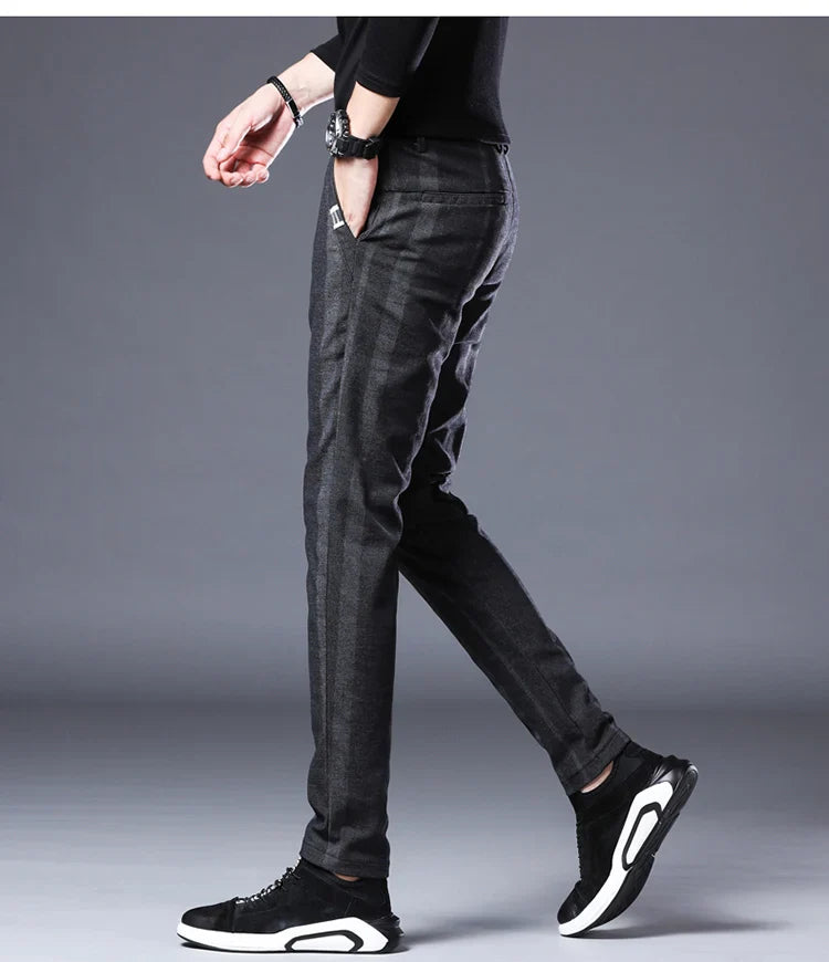 Business Casual Pants Men Slim Fit Fashionable Outdoor Elastic Breathable Sports Pants Formal Fashion Korean Clothes Trousers