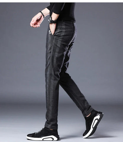 Business Casual Pants Men Slim Fit Fashionable Outdoor Elastic Breathable Sports Pants Formal Fashion Korean Clothes Trousers