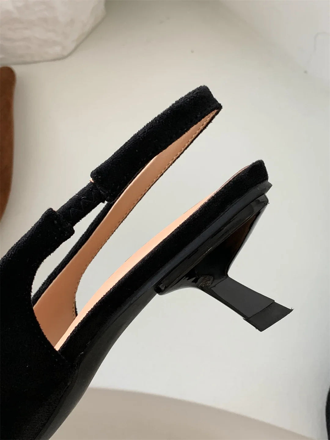 Women Sandals Pointed Toe Elegant Low-heel Shoes Summer Fashion Slingback Woman Mules Shoes Pumps Dress Shoes