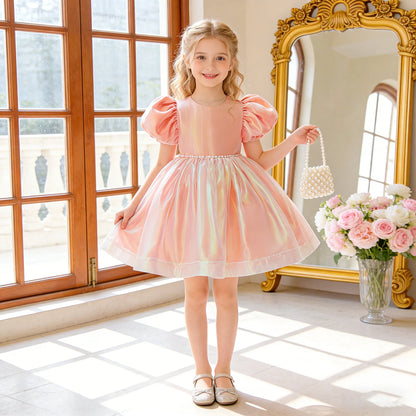 Vestido de Verão para Meninas Madrinhas Roupa Elegante Batizado Casamento Princesa Festa para Menina Gala Laço Aniversário Roupa Infantil