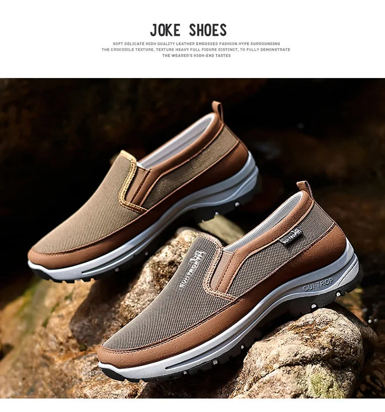 Loafers Men Sneakers Mesh Breathable Non-Slip Slip On Vulcanized Shoes Soft Sole Solid Color Comfortable Water Shoes