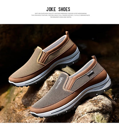 Loafers Men Sneakers Mesh Breathable Non-Slip Slip On Vulcanized Shoes Soft Sole Solid Color Comfortable Water Shoes