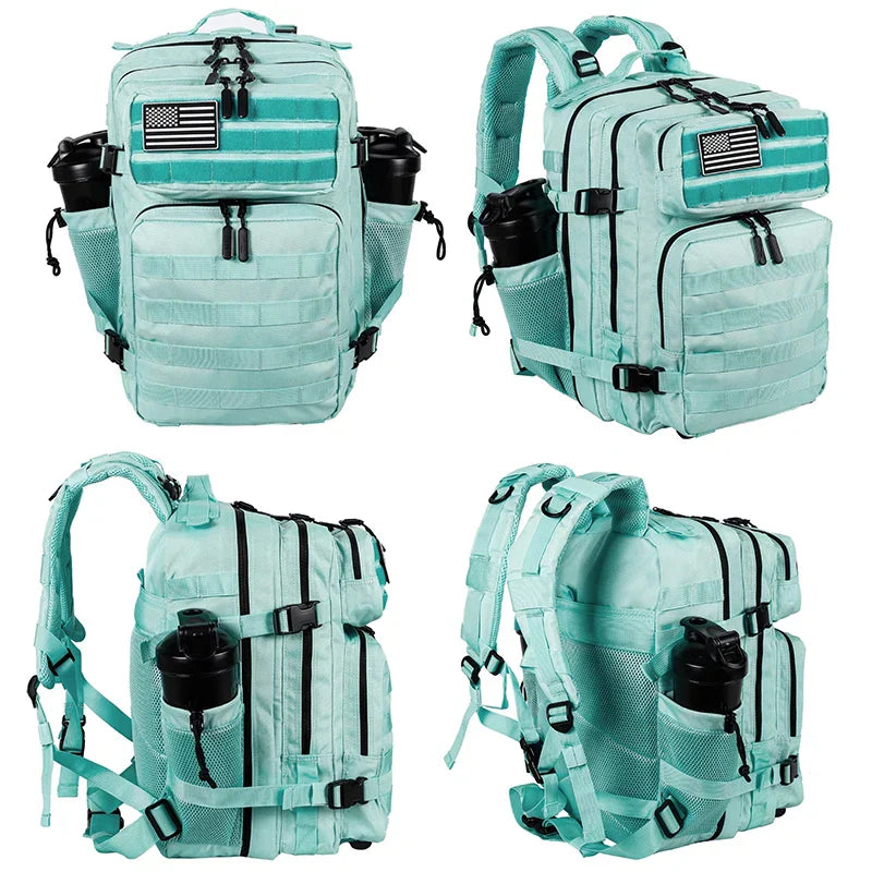 35L Tactical Backpack Small Athlete Gym Bag for Men/Women Qutdoor Travel Hiking Molle Rucksack with Bottle Holder