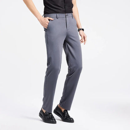 Men Spring Summer Thin Formal Dress Pants High Quality Elastic Waist Business Casual Suit Trousers Work Office Black Long Pants