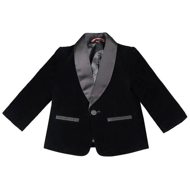 Kids 1 Year Birthday Dress Baby Boys Green Velvet Blazer Jacket Pants Photograph Suit Children Wedding Performance Party Wear