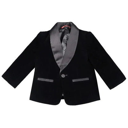 Kids 1 Year Birthday Dress Baby Boys Green Velvet Blazer Jacket Pants Photograph Suit Children Wedding Performance Party Wear