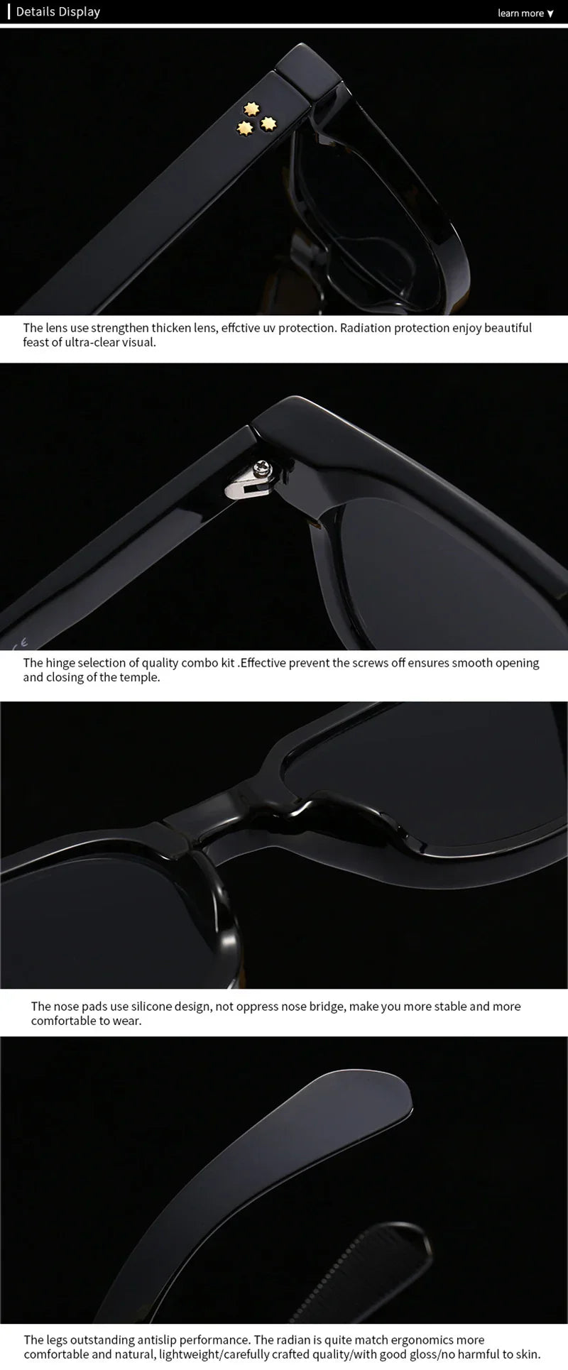 Square Men Rivets Sunglasses Shades UV400 Fashion Women Green Sun Glasses