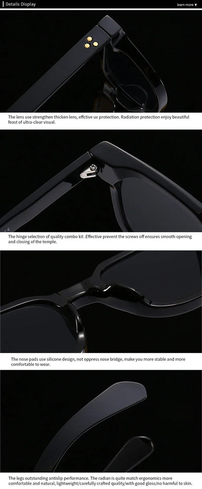 Square Men Rivets Sunglasses Shades UV400 Fashion Women Green Sun Glasses