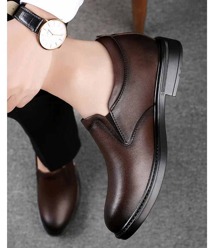 Height Increasing Shoes for Men 6cm 8cm Invisible Elevator Leather Casual Shoes Leathe Zapatillas De Hombre Large-sized Shoes