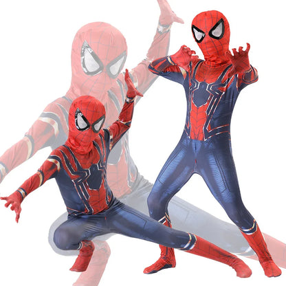 Kids Superhero Bodysuit Miles Cosplay Peter Parker Cartoon Costume Halloween Hooded Set Holiday Costume Jumpsuit Hoodie Separate