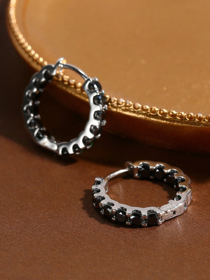100% 925 Sterling Silver 3mm Real Moissanite Hoop Earrings For Men Women 2023 Trending Luxury Wedding Party Fine Jewelry