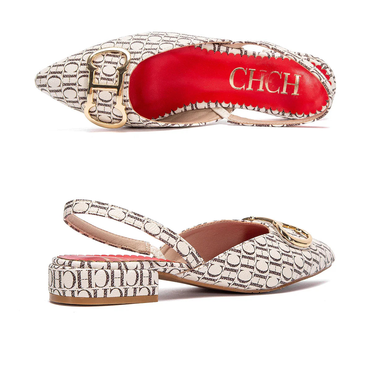 Classic Women's New 2024 Women's Low Heel Sandals Fashion Retro Design Letter Women's New Low Heel Shoes
